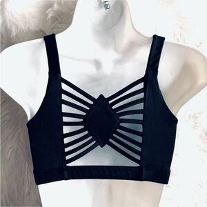 ONZIE Black Strappy Back Sports Bra Top S/M